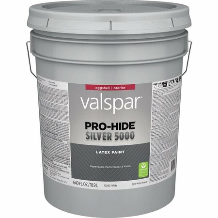 VALSPAR Pro-Hide Silver 5000 Latex Eggshell Interior Wall Paint, White Base, 5 Gal. 028.0072000.008